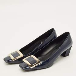 Pre Owned حذاء كعب عالي روجر فيفييه بيل جلد لامع أسود مقاس 37