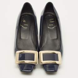 Pre Owned حذاء كعب عالي روجر فيفييه بيل جلد لامع أسود مقاس 37