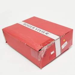 Pre Owned Roger Vivier Viv' Choc Size 39 Black Leather Ankle Strap Sandals