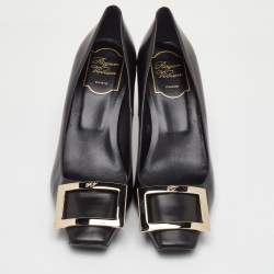 مملوكة مسبقًا Roger Vivier Belle Vivier Trompette Size 37.5 Black Leather Pumps