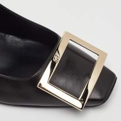 مملوكة مسبقًا Roger Vivier Belle Vivier Trompette Size 37.5 Black Leather Pumps