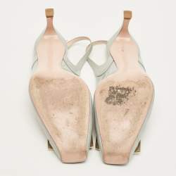 Pre Owned Roger Vivier Trompette Size 41 Grey Patent Leather Slingback Pumps