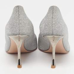 Pre Owned Roger Vivier I love Vivier Size 38 Silver Glitter Pumps