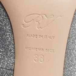 Pre Owned Roger Vivier I love Vivier Size 38 Silver Glitter Pumps
