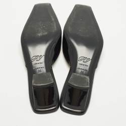 Pre Owned حذاء سلايد روجر فيفييه جلد لامع أسود بيلي فيفييه مقاس 39