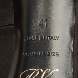 مملوكة مسبقًا حذاء كعب عالي روجر فيفييه ساتان أسود مزخرف بمقاس 41