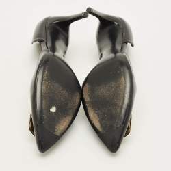 Pre Owned حذاء كعب عالي روجر فيفييه جلد أسود برشام دورسي مقاس 37.5