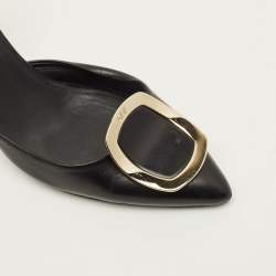 Pre Owned حذاء كعب عالي روجر فيفييه جلد أسود برشام دورسي مقاس 37.5