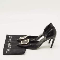 Pre Owned حذاء كعب عالي روجر فيفييه جلد أسود برشام دورسي مقاس 37.5