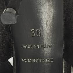 Pre Owned Roger Vivier Size 36 Black Satin Buckle Crystal Embellished Mules