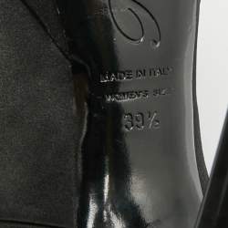 Pre Owned Roger Vivier Limelight Size 39.5 Black Satin Crystal Embellished Platform Pumps