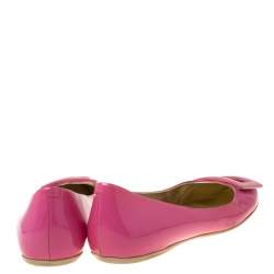 Pre Owned Roger Vivier Pink Patent Leather Gommette Ballet Flats Size 40