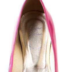 Pre Owned Roger Vivier Pink Patent Leather Gommette Ballet Flats Size 40