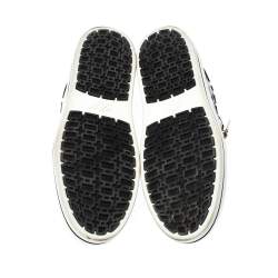Roger Vivier Monochrome Houndstooth Print Python Embossed Leather Viv Slip On Sneakers Size 37