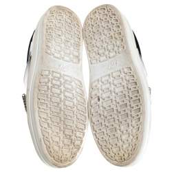 Pre Owned Roger Vivier Black Patent Leather Sneaky Viv Crystal Embellished Slip On Sneakers Size 36.5