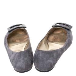 Roger Vivier Grey Suede Gommette Ballet Flats Size 39