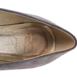Roger Vivier Grey Suede Gommette Ballet Flats Size 39