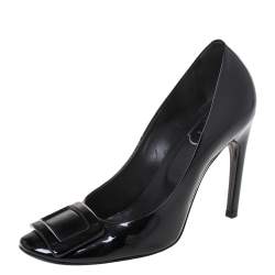Pre Owned Roger Vivier Black Patent Leather Trompette Pumps Size 39