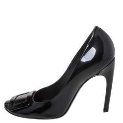 Pre Owned Roger Vivier Black Patent Leather Trompette Pumps Size 39
