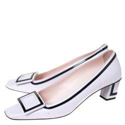 Pre Owned Roger Vivier Pale Pink Leather Buckle Pumps Size 38