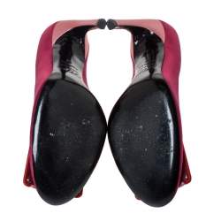 Pre Owned Roger Vivier Multicolor Satin Square Buckle Pumps Size 37
