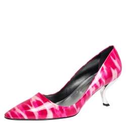 Roger Vivier Abstract Pink Patent Leather Curved Heel Pumps Size 41