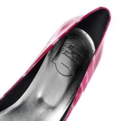 Roger Vivier Abstract Pink Patent Leather Curved Heel Pumps Size 41