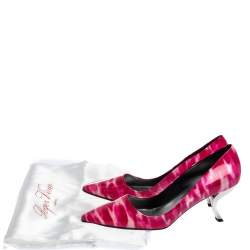 Roger Vivier Abstract Pink Patent Leather Curved Heel Pumps Size 41