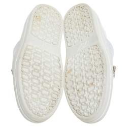 Pre Owned Roger Vivier White Leather Sneaky Viv Embellished Slip On Sneakers Size 38.5
