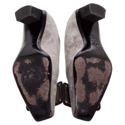 Pre Owned Roger Vivier Grey Suede Leather Belle Pumps Size 36