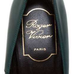 Roger Vivier Green Leather Trompette Pumps Size 37.5