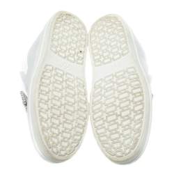 Pre Owned Roger Vivier White Leather Sneaky Viv Embellished Slip On Sneakers Size 35