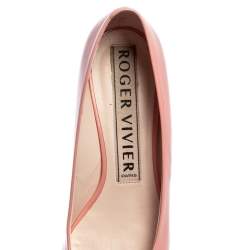 Roger Vivier Pink Patent Leather Pointed Toe Ballet Flats Size 38