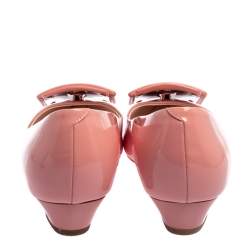 Roger Vivier Pink Patent Leather Pointed Toe Ballet Flats Size 38