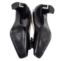 Pre Owned Roger Vivier Black Leather Buckle Detail Pumps Size 39