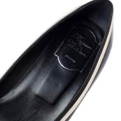 Pre Owned Roger Vivier Black Leather Buckle Detail Pumps Size 39