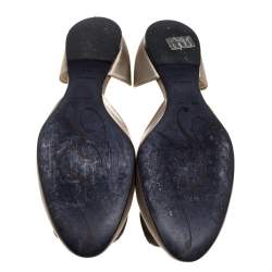 Pre Owned Roger Vivier Grey Satin D'orsay Ballet Flats Size 38.5