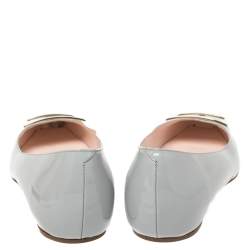 Roger Vivier Grey Patent Leather Ballet Flats Size 39