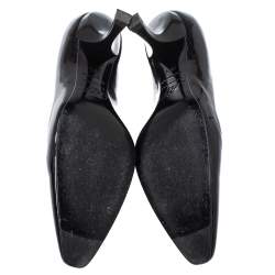 Pre Owned Roger Vivier Black Patent Leather Pointed Toe Pumps Size 36.5