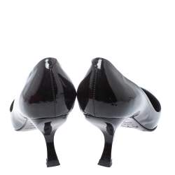 Pre Owned Roger Vivier Black Patent Leather Pointed Toe Pumps Size 36.5