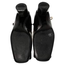 Pre Owned Roger Vivier Black Leather Buckle Detail Ankle Strap Pumps Size 38.5