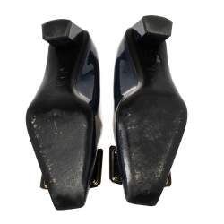 Pre Owned Roger Vivier Blue Patent Leather Tres Pumps Size 35