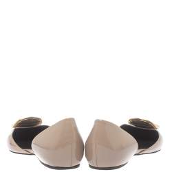 Pre Owned Roger Vivier Brown Patent Leather D'orsay Ballet Flats Size 35