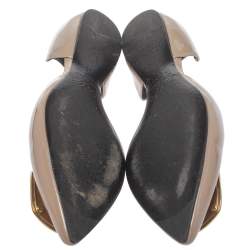 Pre Owned Roger Vivier Brown Patent Leather D'orsay Ballet Flats Size 35