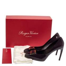 Roger Vivier Purple Patent Leather Belle Vivier Trompette Pumps Size 38.5