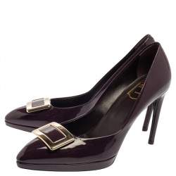 Roger Vivier Purple Patent Leather Belle Vivier Trompette Pumps Size 38.5