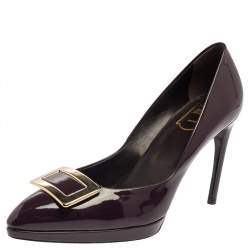 Roger Vivier Purple Patent Leather Belle Vivier Trompette Pumps Size 38.5