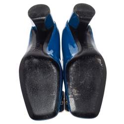 Pre Owned Roger Vivier Blue Patent Leather Belle Pumps Size 38
