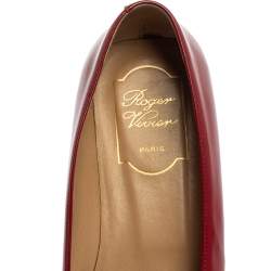 Pre Owned Roger Vivier Red Patent Leather Ballet Flat Size 36.5
