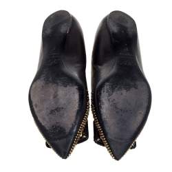 Roger Vivier Black Studded Leather Gommettine Ballet Flats Size 37